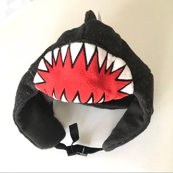 CAT & JACK child's Shark Tweed Trapper Hat OS - Picture 5 of 13